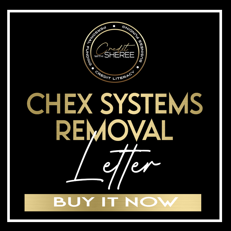 CHEX SYSTEMS REMOVAL LETTER